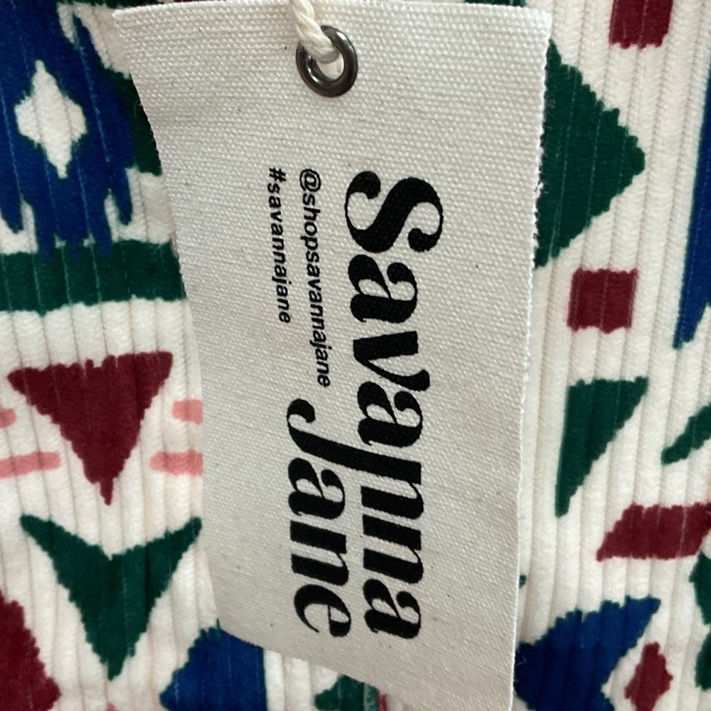 011 - Savanna Jane NWT Multicolor Geometric Corduroy Jacket, Size Small - Picture 5 of 7